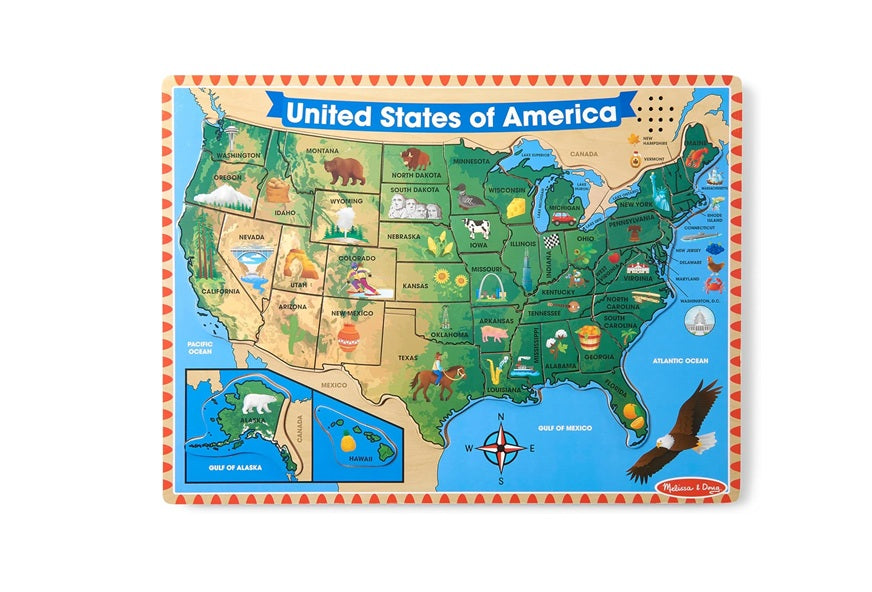 Melissa and Doug MD715 U.S.A Map Sound Puzzle (40 Pieces)