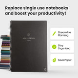 Rocketbook Planner & Notebook, Fusion : Reusable Smart Planner & Notebook | Improve Productivity with Digitally Connected Notebook Planner | Dotted, 8.5" x 11", 42 Pg, Neptune Teal