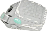 Rawlings Sure Catch Series Fastpitch Softball Glove, Teal/Grey/White, Right Hand Throw, 11.5 inch (SCSB115M-6/0)