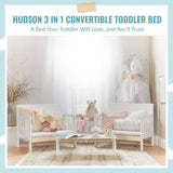 Dream On Me Hudson 3in1 Convertible Toddler Bed White
