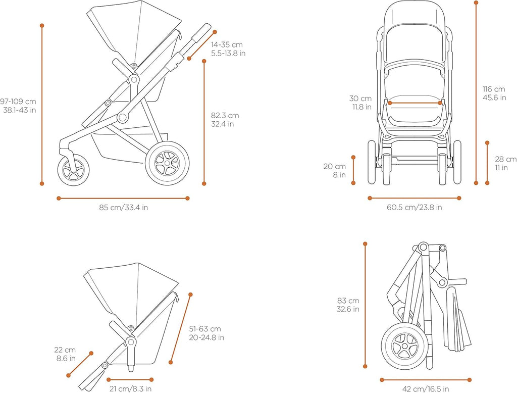 Thule Sleek City Stroller Navy Blue