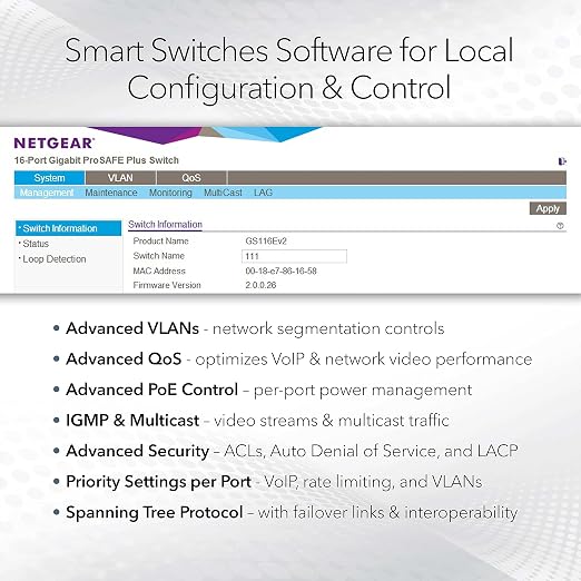 NETGEAR GS324TP 26 Port Gigabit Ethernet Smart Managed Pro PoE Switch