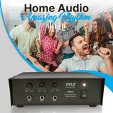 Pyle PMSA20 Compact PA Public Address Amplifier, Multi-Source 1/4’’ Audio/Microphone Inputs (50 Watt)