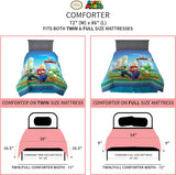 Franco Kids Bedding Super Soft Microfiber Reversible Comforter, Twin/Full, Mario