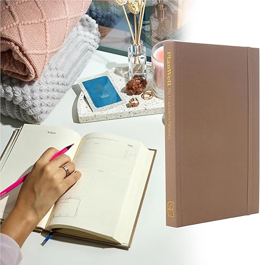Founders Beauty PlanWell Planner - 90-Day Undated Ritual & Wellness Journal - Meal Planner, Wellness Prompts, Daily Gratitude - 100% Sustainable - 5.5" x 8.4" Main image