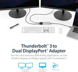 Thunderbolt 3 to Dual DisplayPort Adapter - 4K 60Hz - Mac and Windows Compatible - Thunderbolt 3 Adapter - USB C Adapter