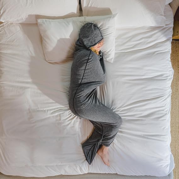 Hug Sleep Pod: Original Cooling Wearable Blanket for Comfortable Sleep | Machine Washable Weighted Blanket Alternative from Shark Tank for Men, Women, Teens - Grey, Small Main image