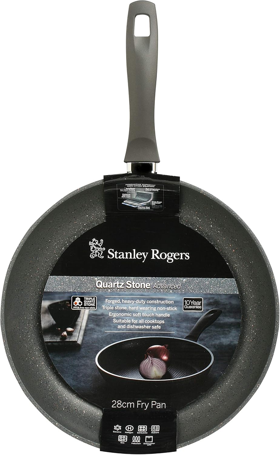 Stanley Rogers 42225 Quartz Stone Advanced Frypan 28cm Dark Grey