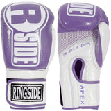 Ringside Apex Boxing Kickboxing Muay Thai Punching Bag Gloves, Purple/White, S/M 10 Ounces