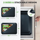 NutriChef Baking Pans Set 2Pack NonStick Cookie Sheet Bakeware Black