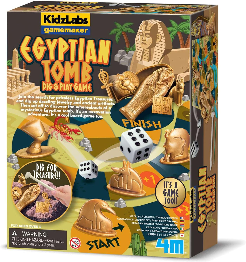 4M KidzLabs Egyptian Tomb Play,Science & Exploration Kit, Dig and Play for Treasure Kids 5+