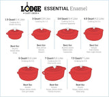 Lodge EC3D43 Enameled Cast Iron Dutch Oven, 3 Quart, Red