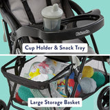 Kolcraft Cloud Plus Lightweight Stroller with 5-Point Safety System and Multi-Positon Reclining Seat, Slate