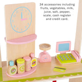 Hey Play Kids Fresh Market Selling Stand Wooden Grocery Store Playset
