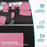 BDK PolyPro Pink Car Seat Covers for Women Full Set – Front and Rear Split Bench Car Seat Cover, Easy Install with Two-Tone Accent, Interior Covers for Auto Truck Van SUV