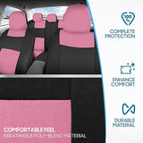 BDK PolyPro Pink Car Seat Covers for Women Full Set – Front and Rear Split Bench Car Seat Cover, Easy Install with Two-Tone Accent, Interior Covers for Auto Truck Van SUV