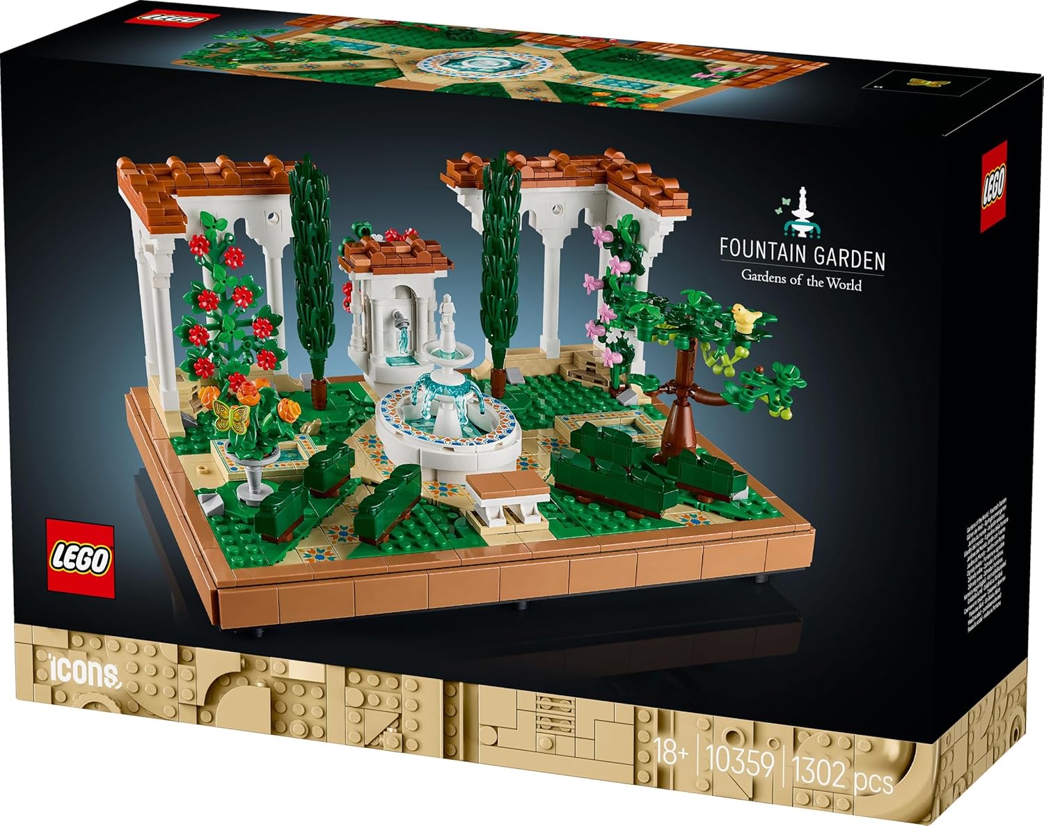 Lego 10359 Icon Fountain Garden Toy Birthday Present Block Mother Day Father Day Men Women Interior Stylish