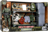 Click N' Play Military Camp Bunk House Life, Military 12” Action Figure Play Set with Accessories Including Army Gear, Bunk Beds, Locker, Army Playset for Boys 3+