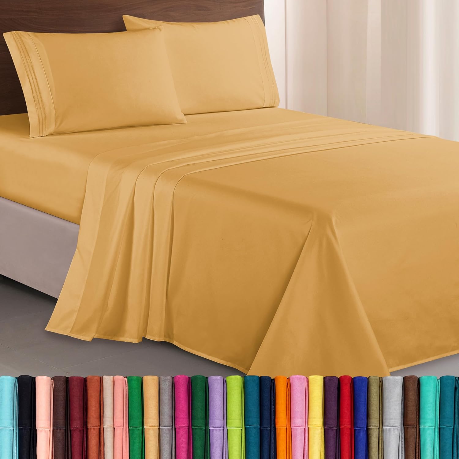 Elegant Comfort Luxurious Bed Sheet Set 4-Piece