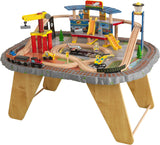 KidKraft Transportation Station Wooden Train Set And Table