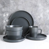 Stone Lain Coupe Stoneware Dinnerware Set, Service for 4, Gray Matte