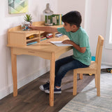 KidKraft Avalon Wooden Children's Desk with Hutch, Chair and Storage - Natural, Gift for Ages 5-10