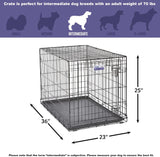 MidWest iCrate 36in Folding Metal Dog Crate With Divider Panel For Intermediate Dog Breed