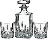 Marquis By Waterford Markham Decanter Set and Double Old Fashion Set, Clear, 3.5 x 3.5 x 7", 40026495