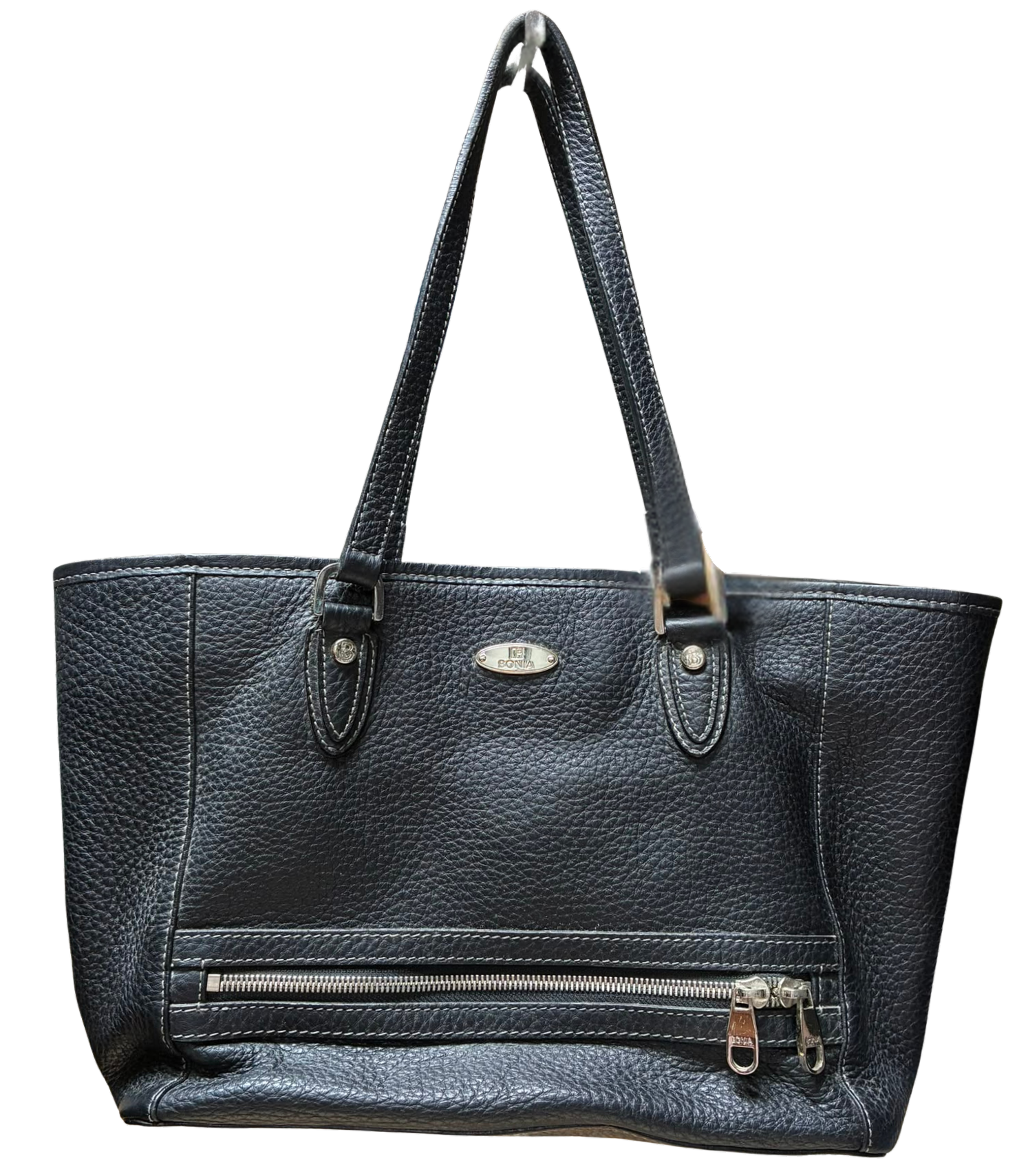 BONIA Collezione Pebbled Leather Tote Shoulder Bag Secondary image
