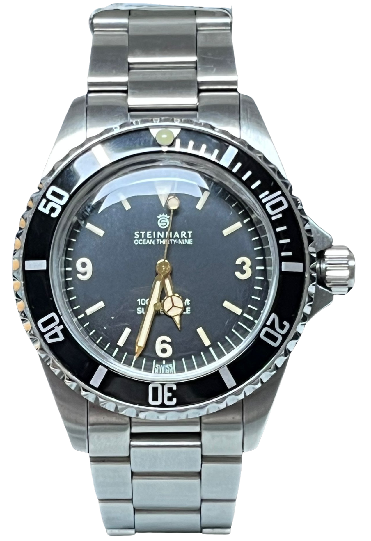 Steinhart Ocean 39 Explorer Watch Black Dial Steel Bracelet Main image