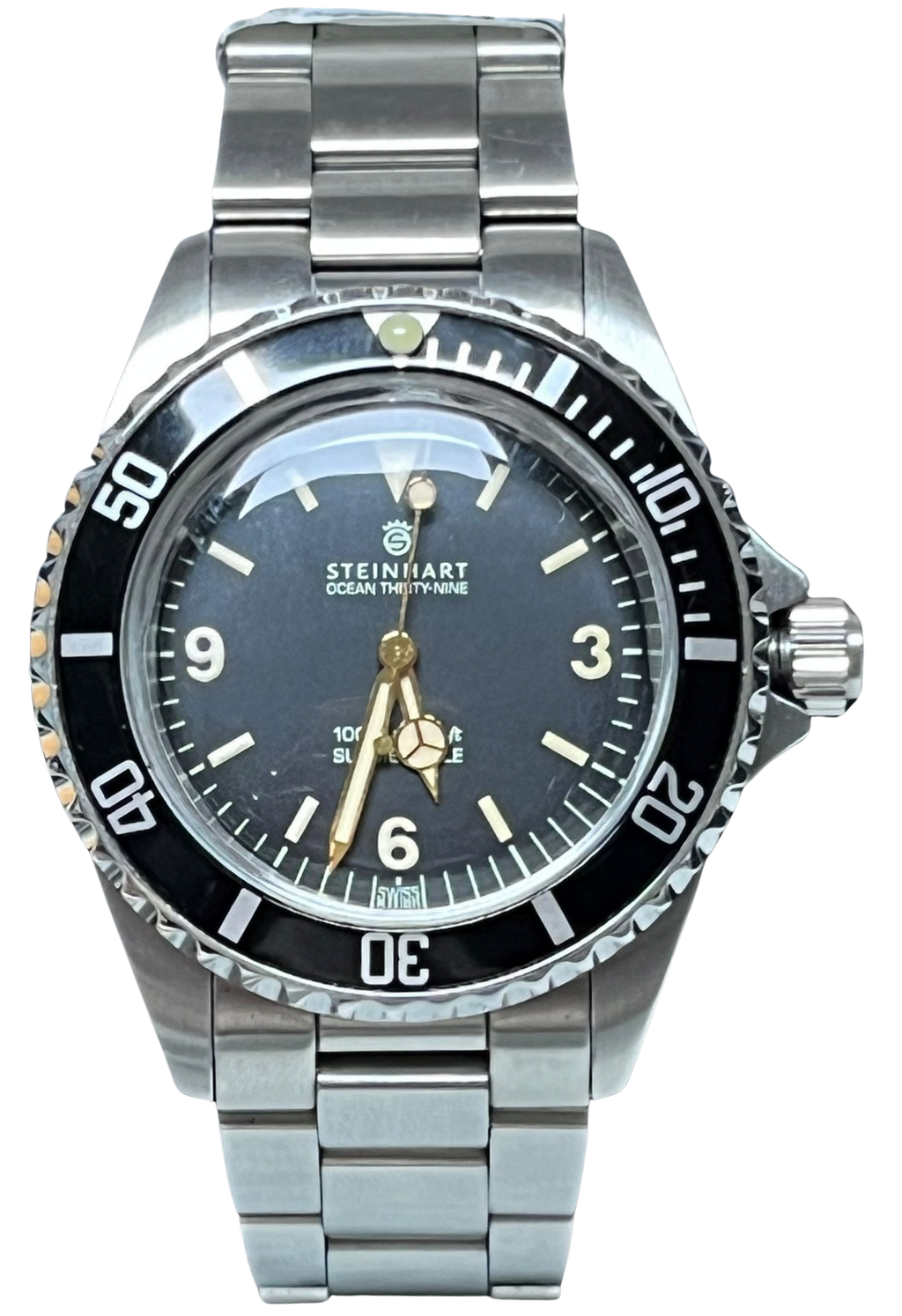 Steinhart Ocean 39 Explorer Watch Black Dial Steel Bracelet