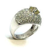 750WG Yellowish Diamond & Diamonds Ring