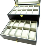 20 Slot, 2 Tier Black & Grey Watch Holder