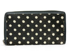 Furla Long Zip Around Wallet Black And White Polka Dot