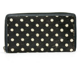 Furla Long Zip Around Wallet Black And White Polka Dot