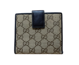 Gucci 257015 Beige GG Canvas French Flap Wallet