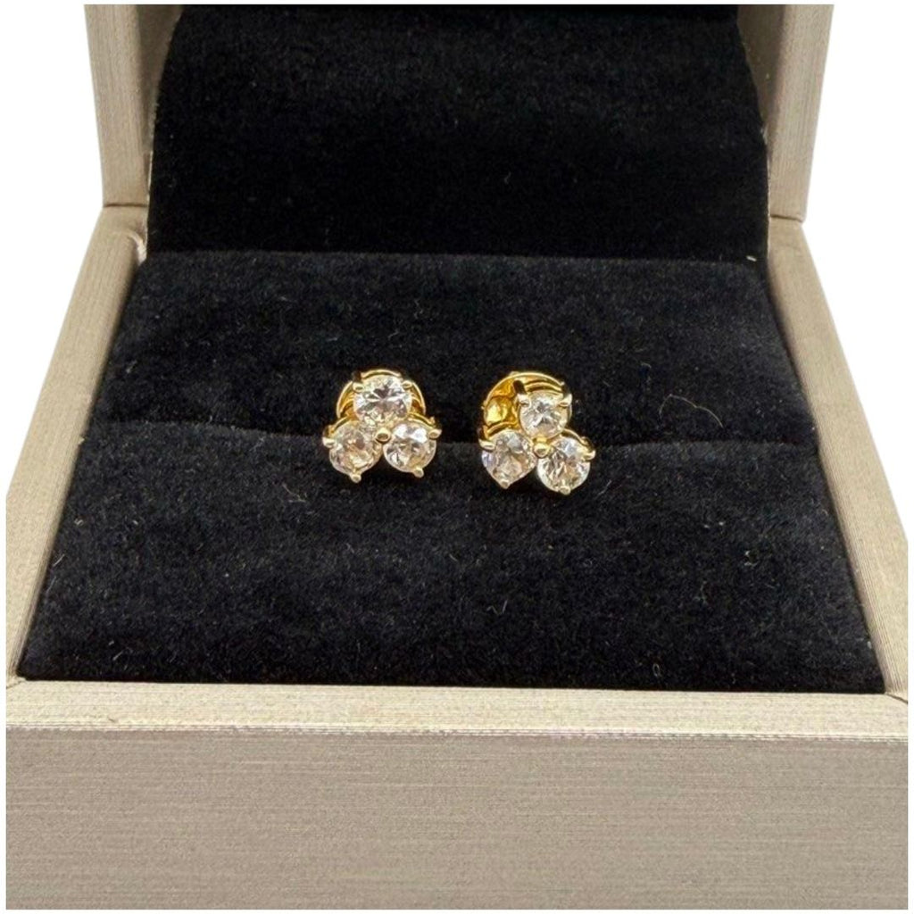850 Yellow Gold Natural Diamond Earring