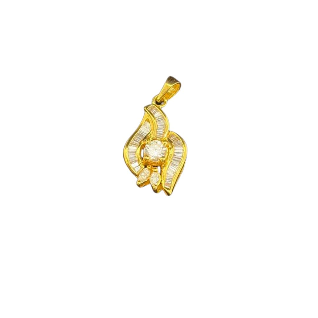 850 Yellow Gold Natural Diamond Pendant