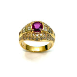 18KYG Ruby & Diamond Ring (GIA Cert)