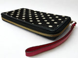 Furla Long Zip Around Wallet Black And White Polka Dot