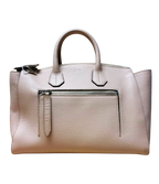 Bally Sommet ZIP Logo Engraved Leather 2way Handbag Shoulder Bag Pink Beige