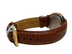 Omega Constellation Quartz Men Gold Face Leather Strap
