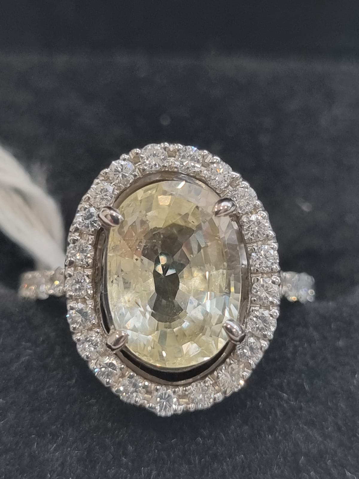 Natural Yellow Sapphire Diamond Ring