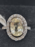 Natural Yellow Sapphire Diamond Ring