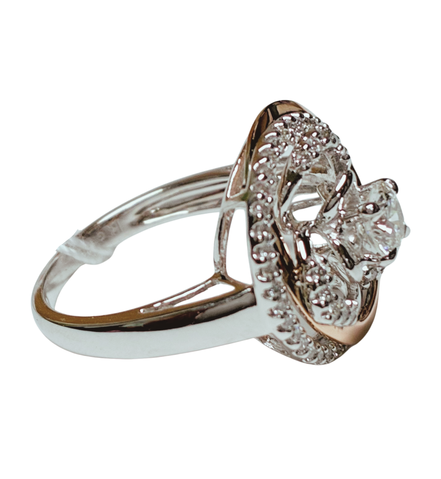 750WG 2 Tone Diamond Ladys Ring 5.0GM