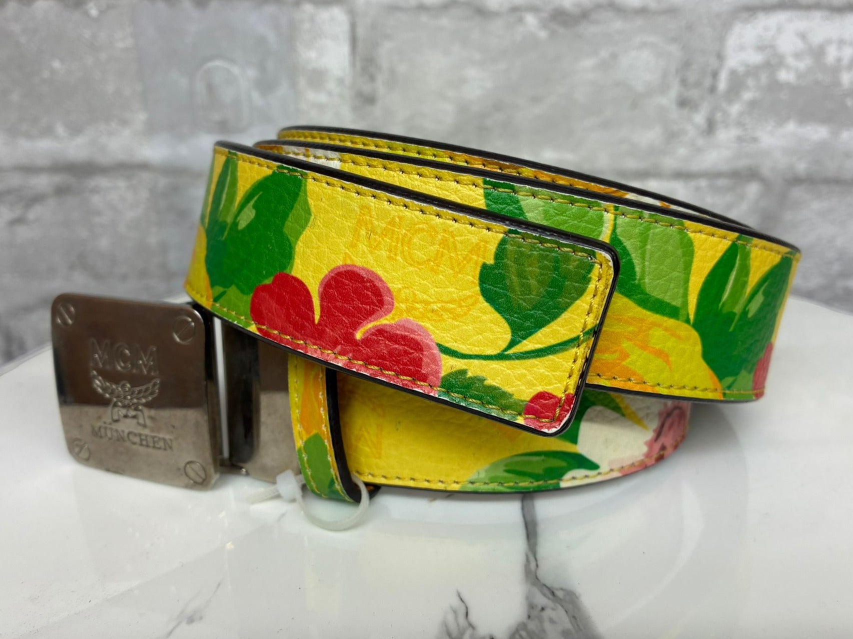 MCM Floral Print Leather Belt Secondary image