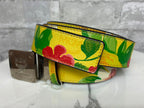 MCM Floral Print Leather Belt
