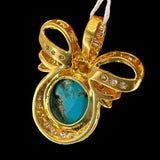 850 Yellow Gold Turquoise Diamond Pendant