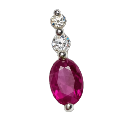 375WG Ruby And Diamond Drop Pendant 0.5GM