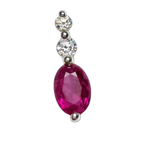 375WG Ruby And Diamond Drop Pendant 0.5GM
